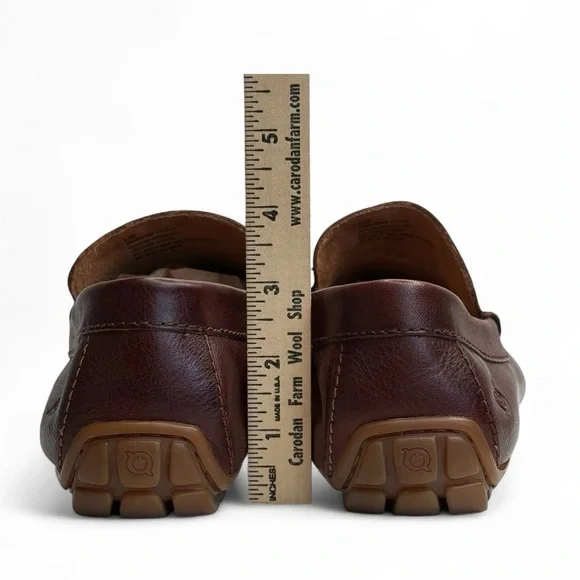 Born Liam Mahogany Brown Leather Driving Loafers • Handcrafted Comfort Shoes - Picture 4 of 12